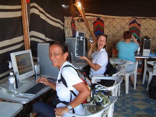 Computers in Bedouin tent